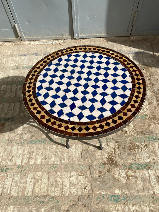 Classic Blue & White Mosaic Table
