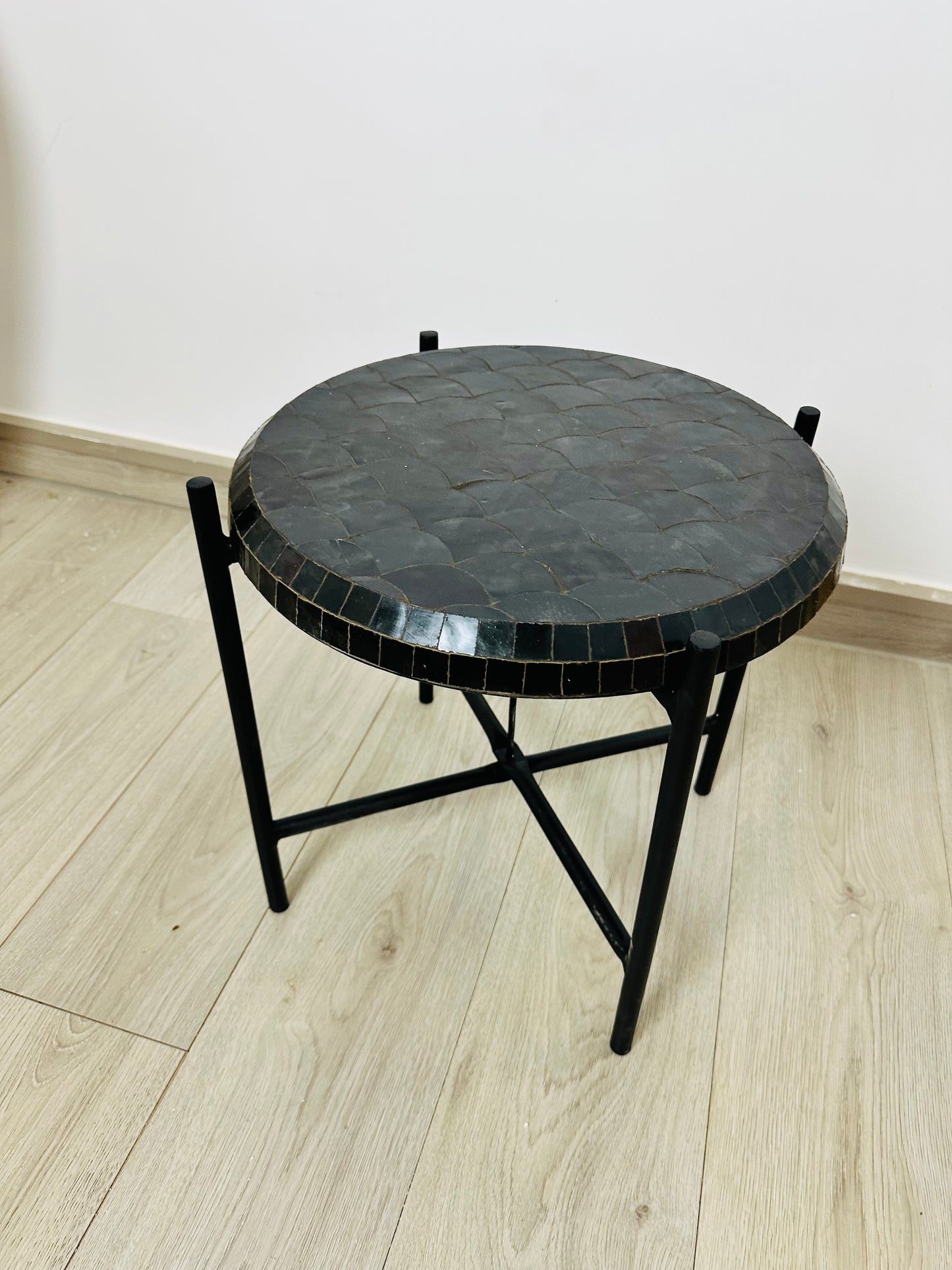 Noir Elegance Mosaic Side Table