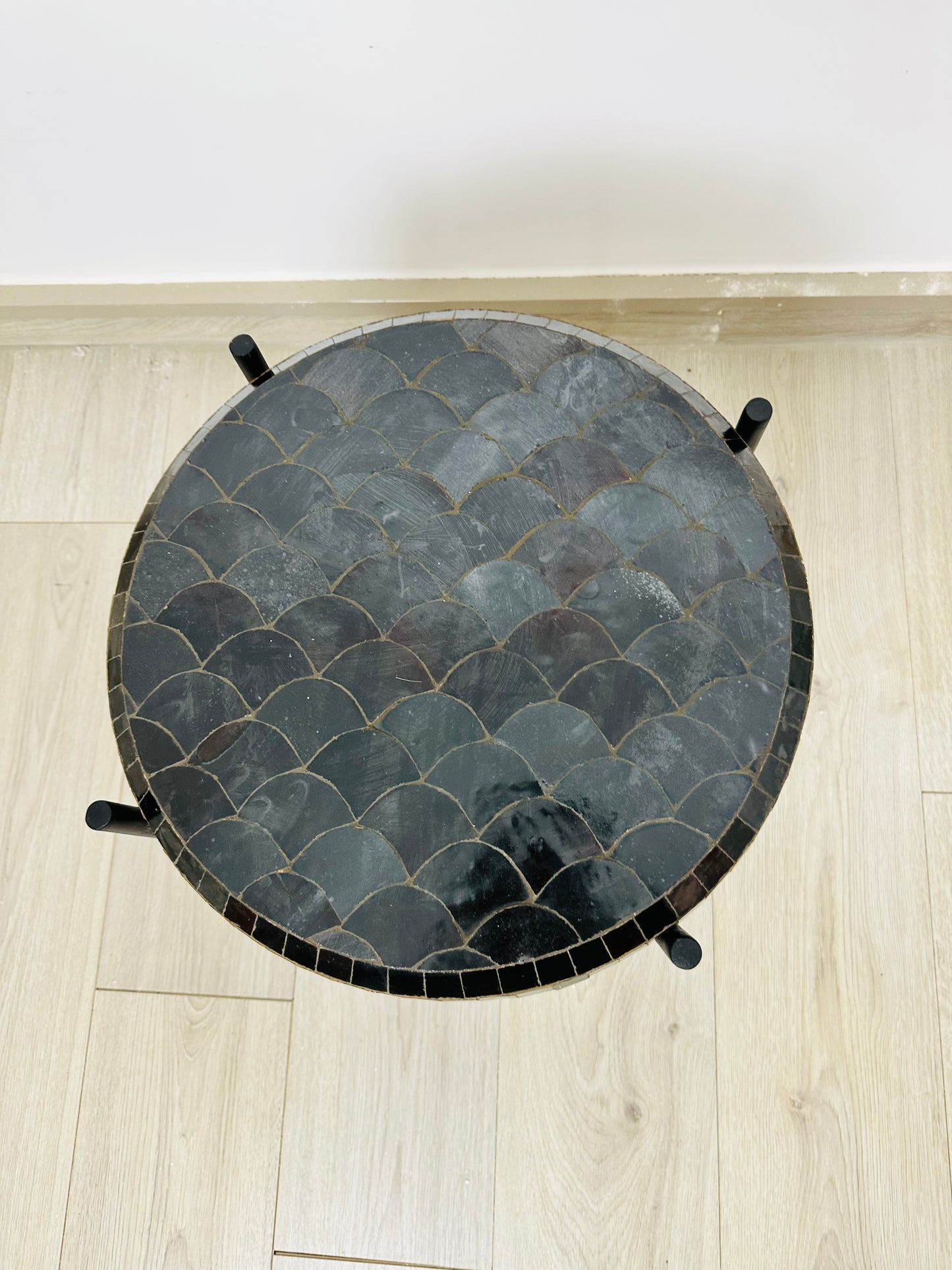 Noir Elegance Mosaic Side Table