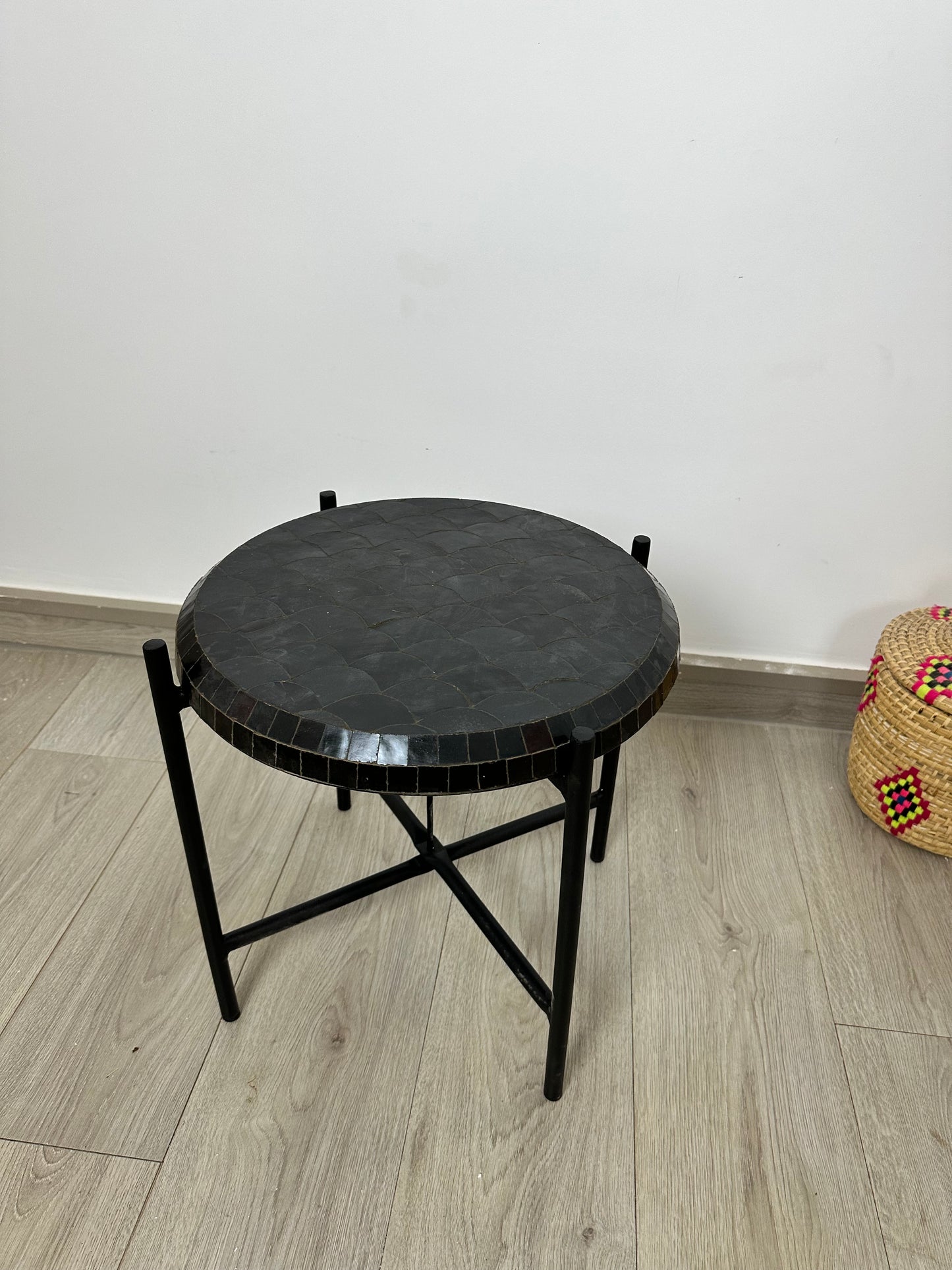 Noir Elegance Mosaic Side Table
