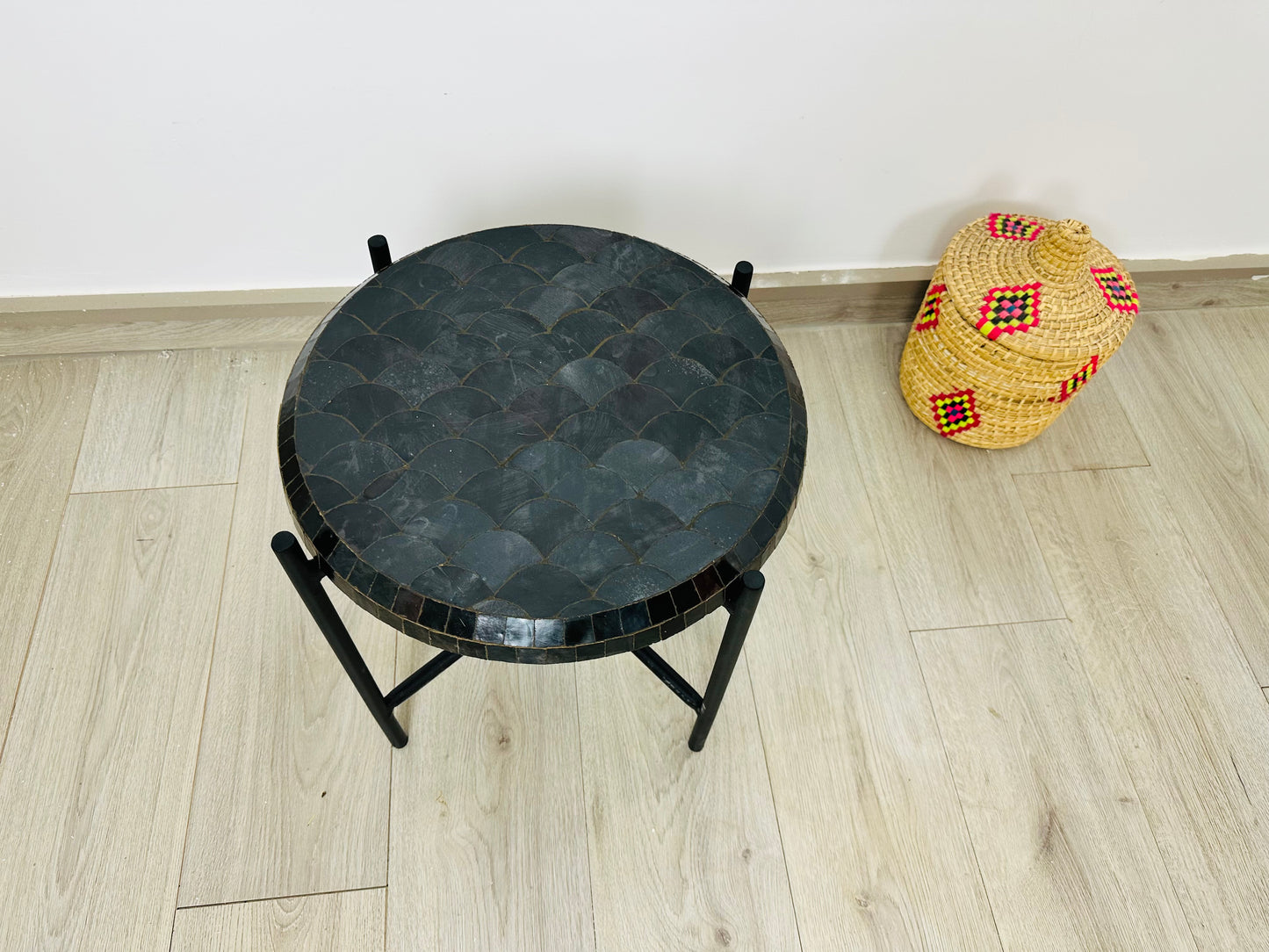 Noir Elegance Mosaic Side Table