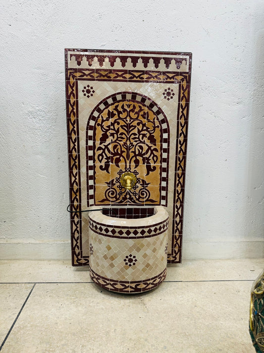 Handcrafted Moroccan Zellige Fountain – Earthy Elegance & Timeless Design