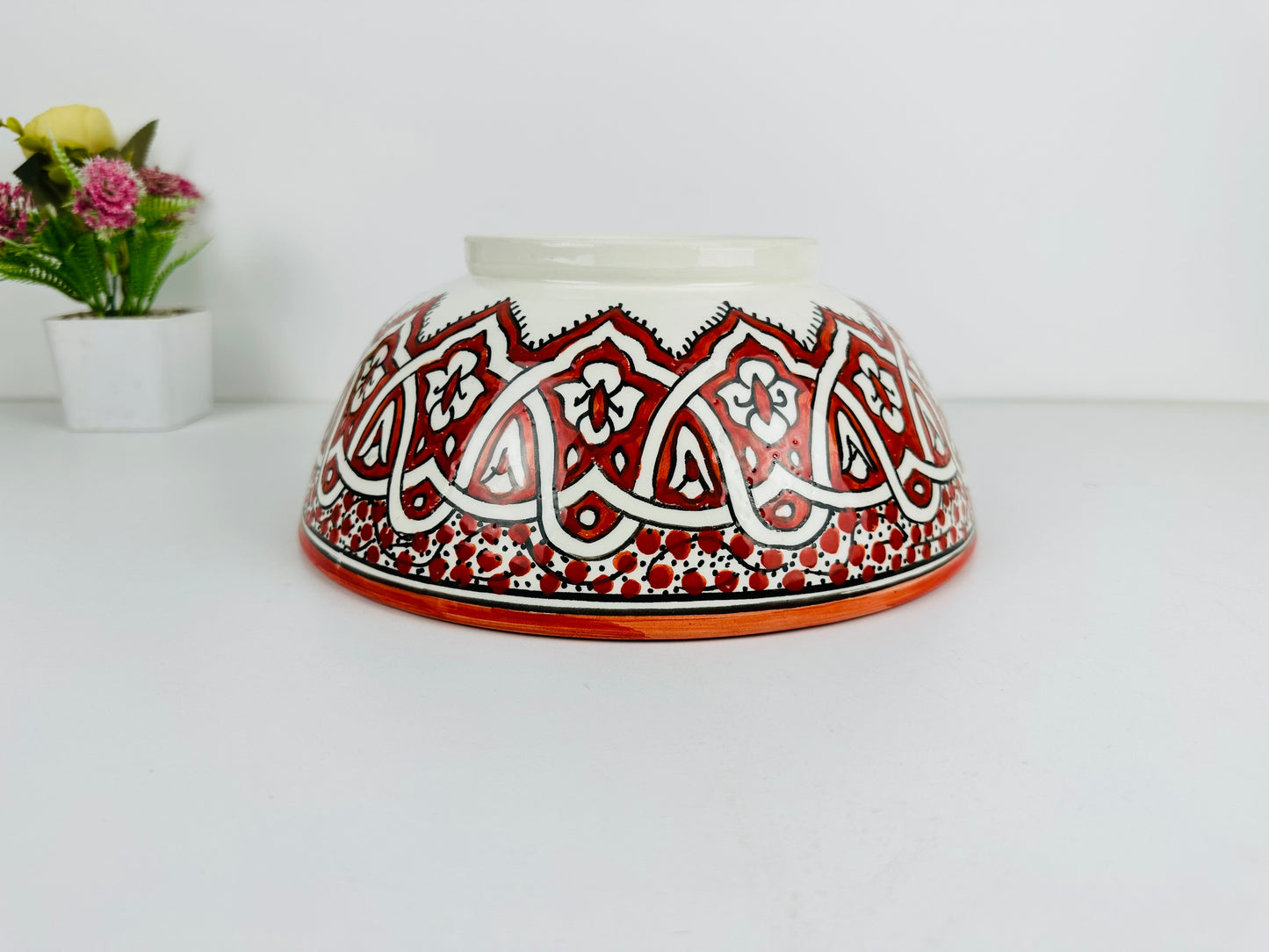 Brick Red Charm: Handcrafted Ceramic Sink in Red Brick Hue
