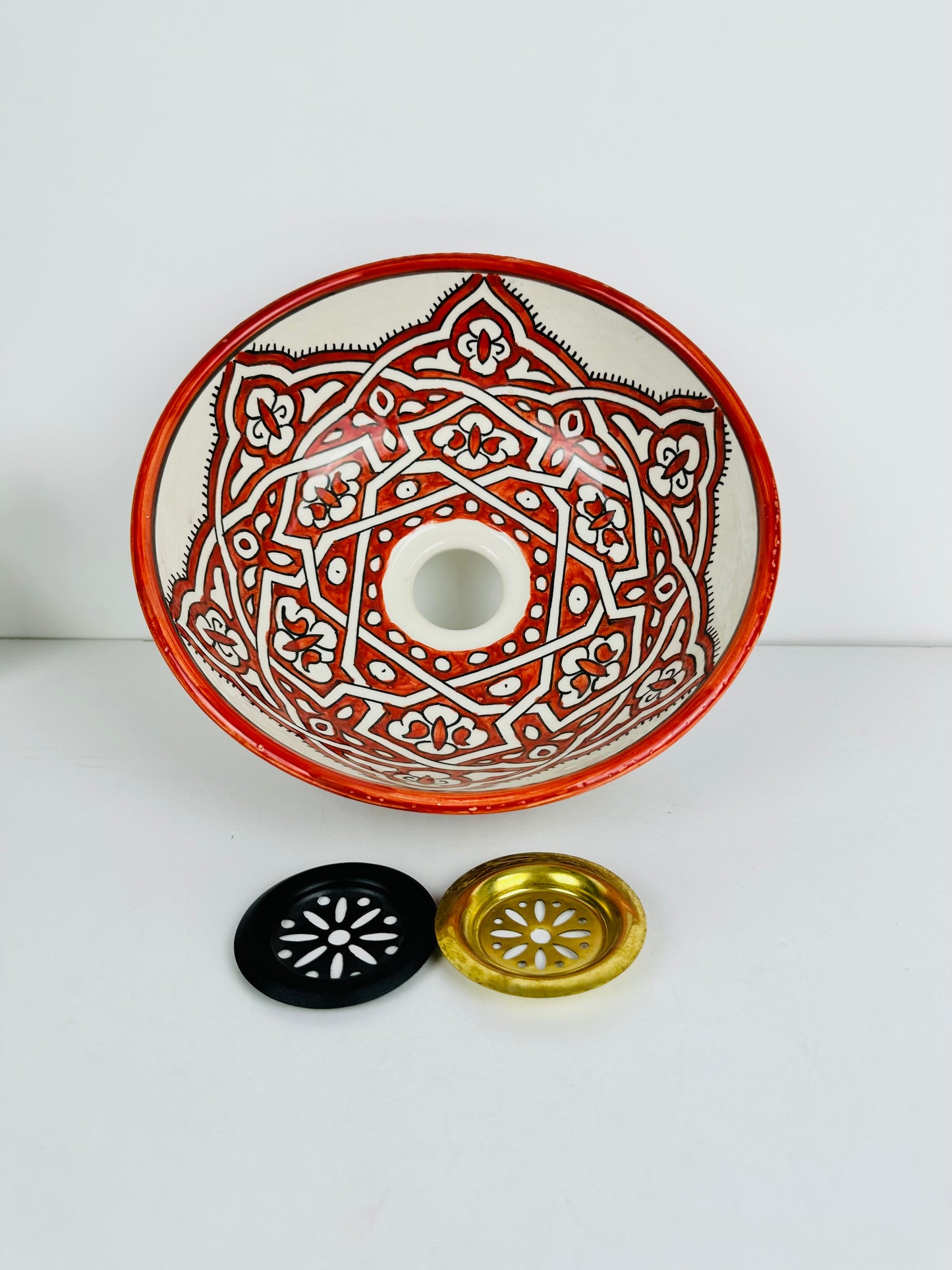 Brick Red Charm: Handcrafted Ceramic Sink in Red Brick Hue