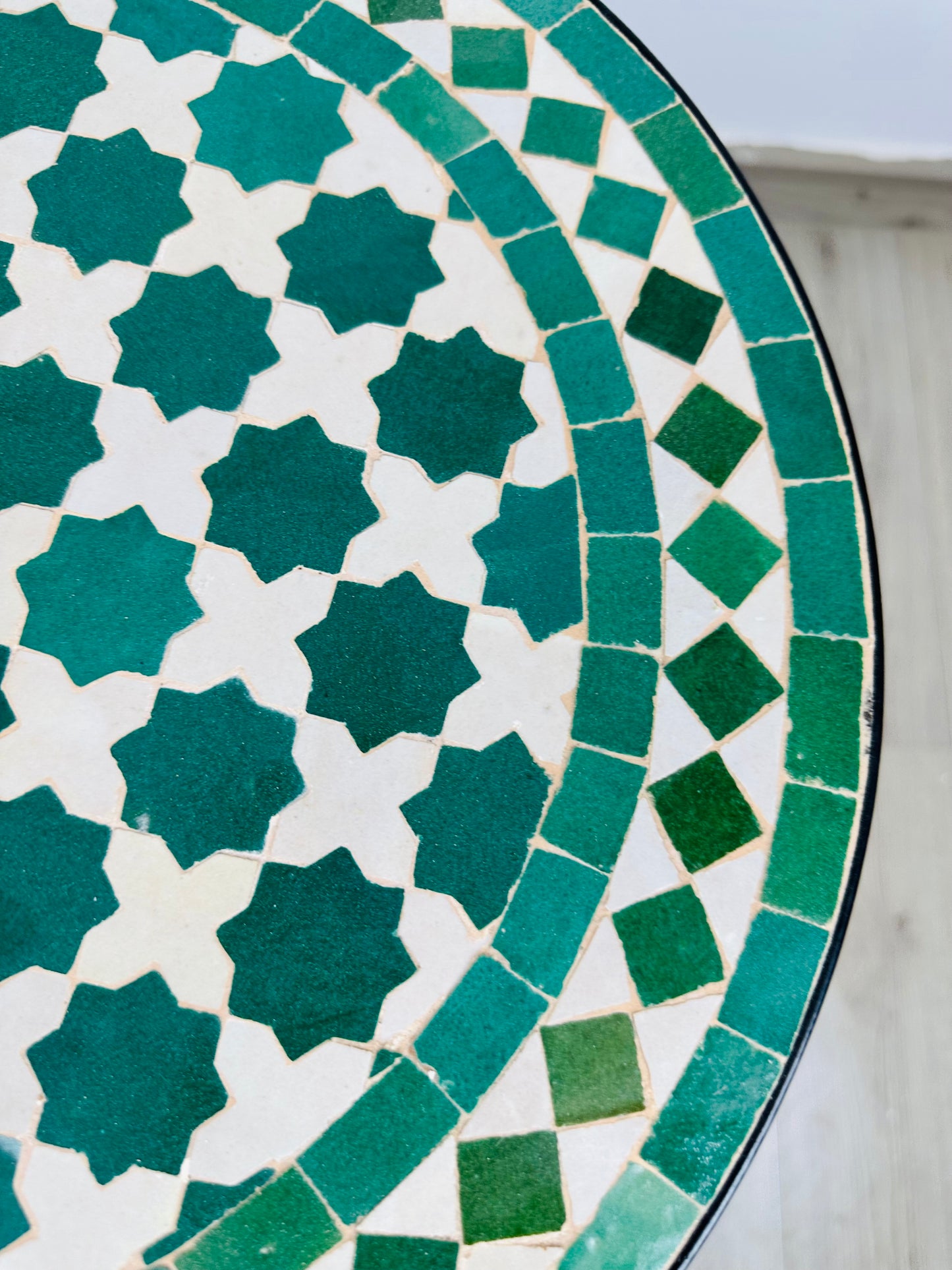 Classic Green & White Mosaic Bistro Table