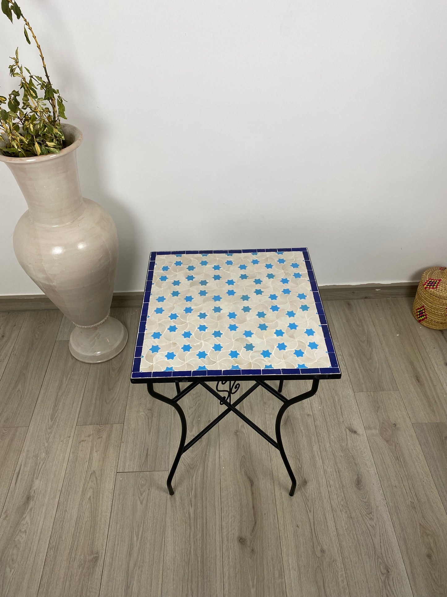 Handmade Moroccan Zellige Mosaic Table – Celestial Star Design
