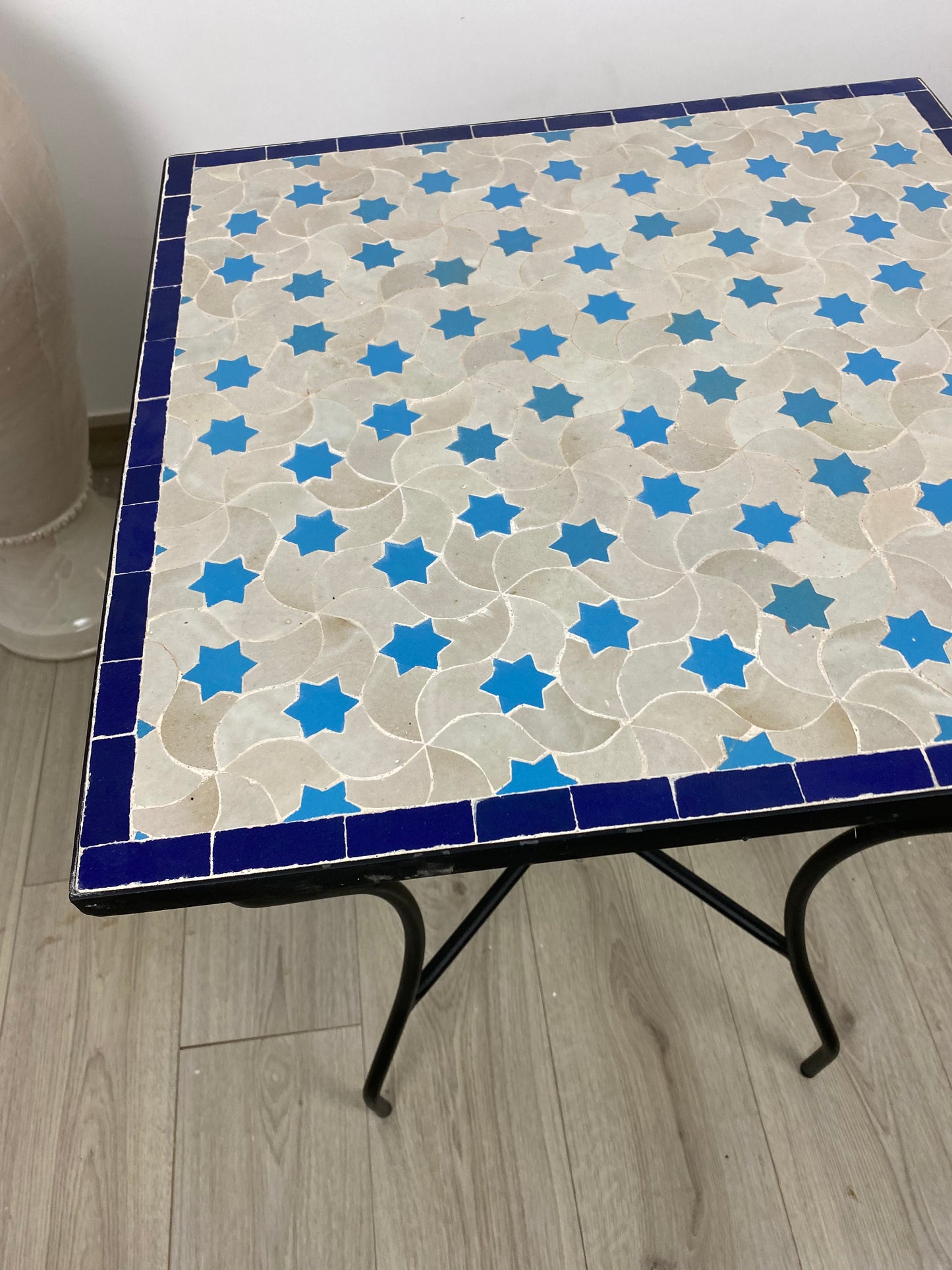 Handmade Moroccan Zellige Mosaic Table – Celestial Star Design