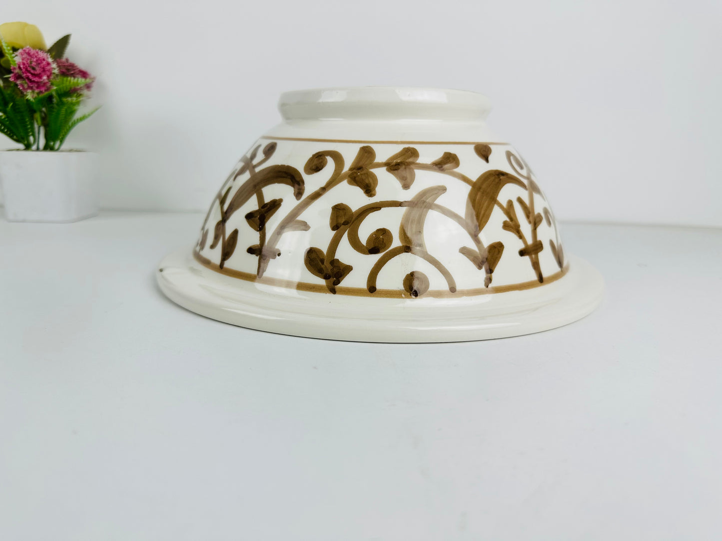 Rustic Elegance: Handcrafted Ceramic Sink in Rust Hue