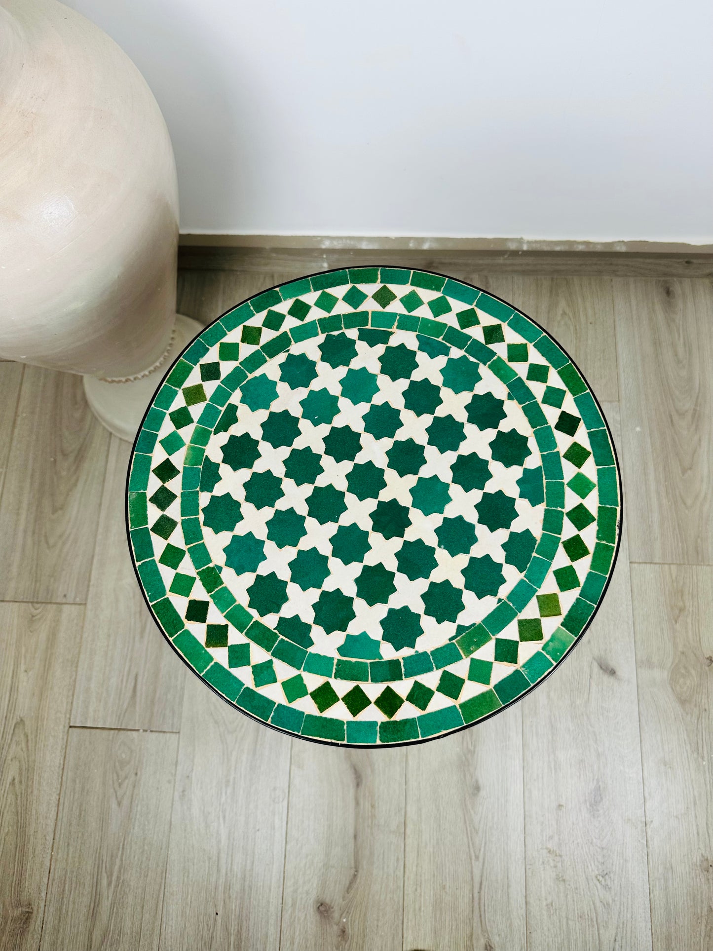 Classic Green & White Mosaic Bistro Table