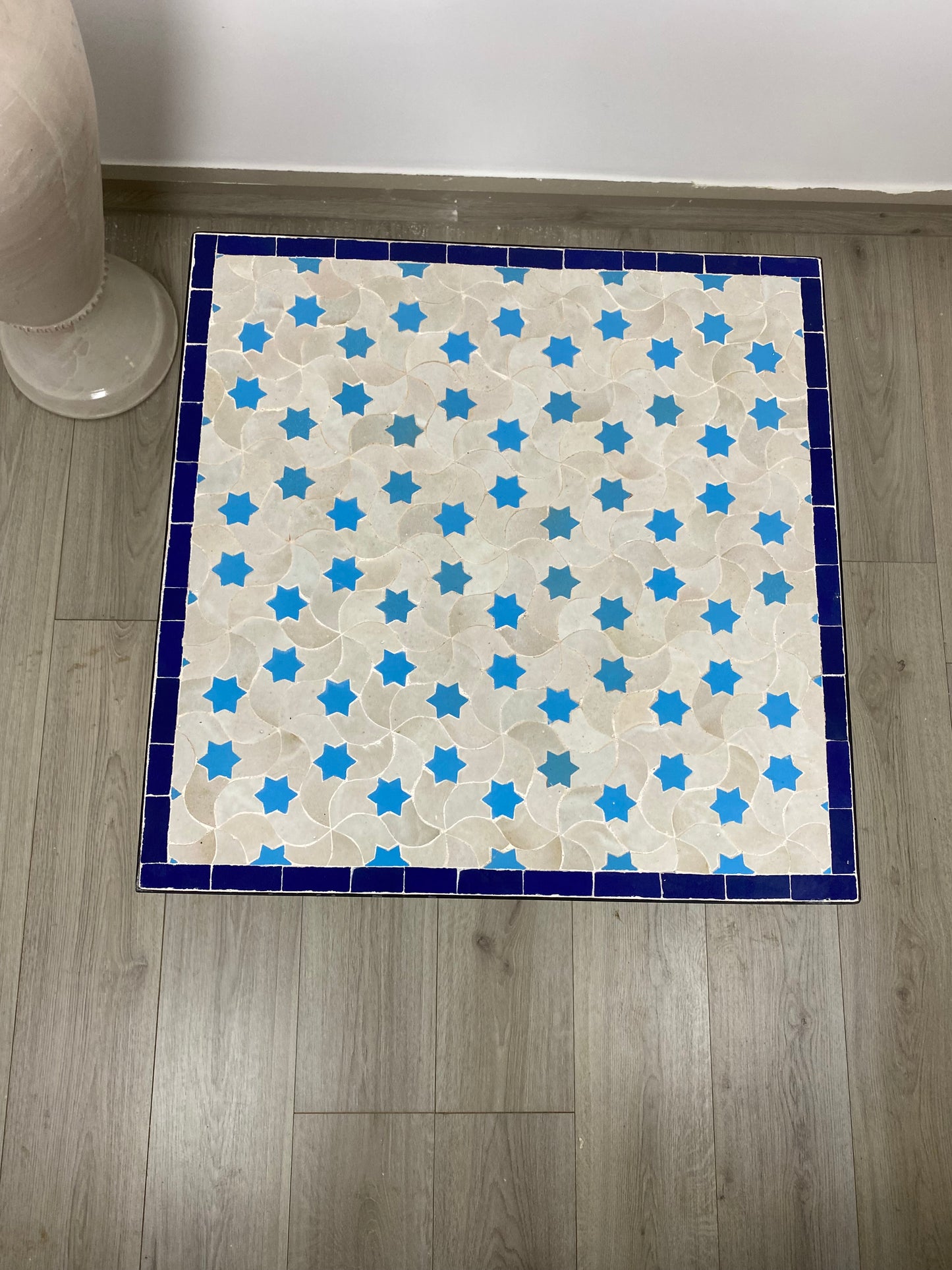 Handmade Moroccan Zellige Mosaic Table – Celestial Star Design