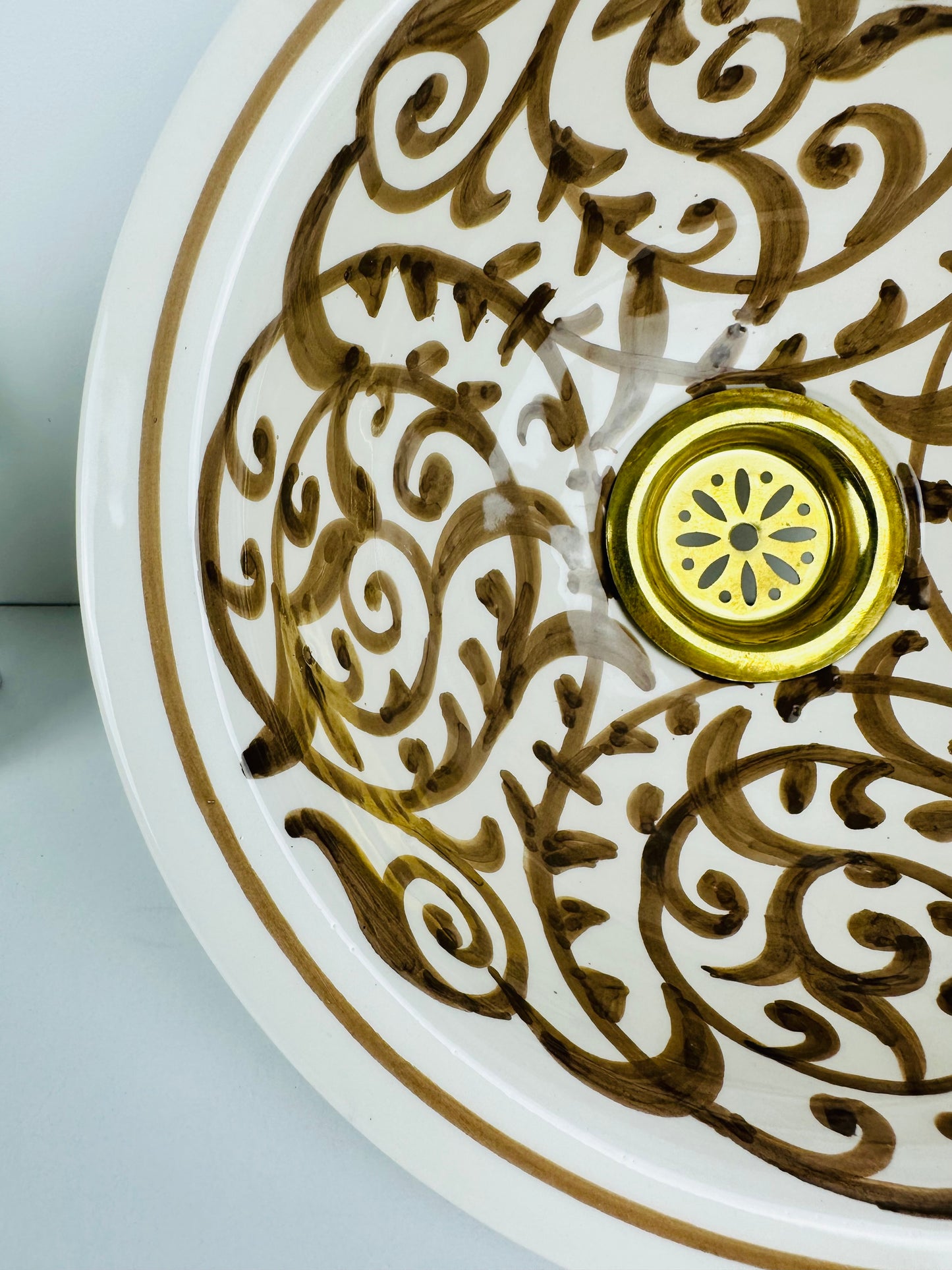 Rustic Elegance: Handcrafted Ceramic Sink in Rust Hue