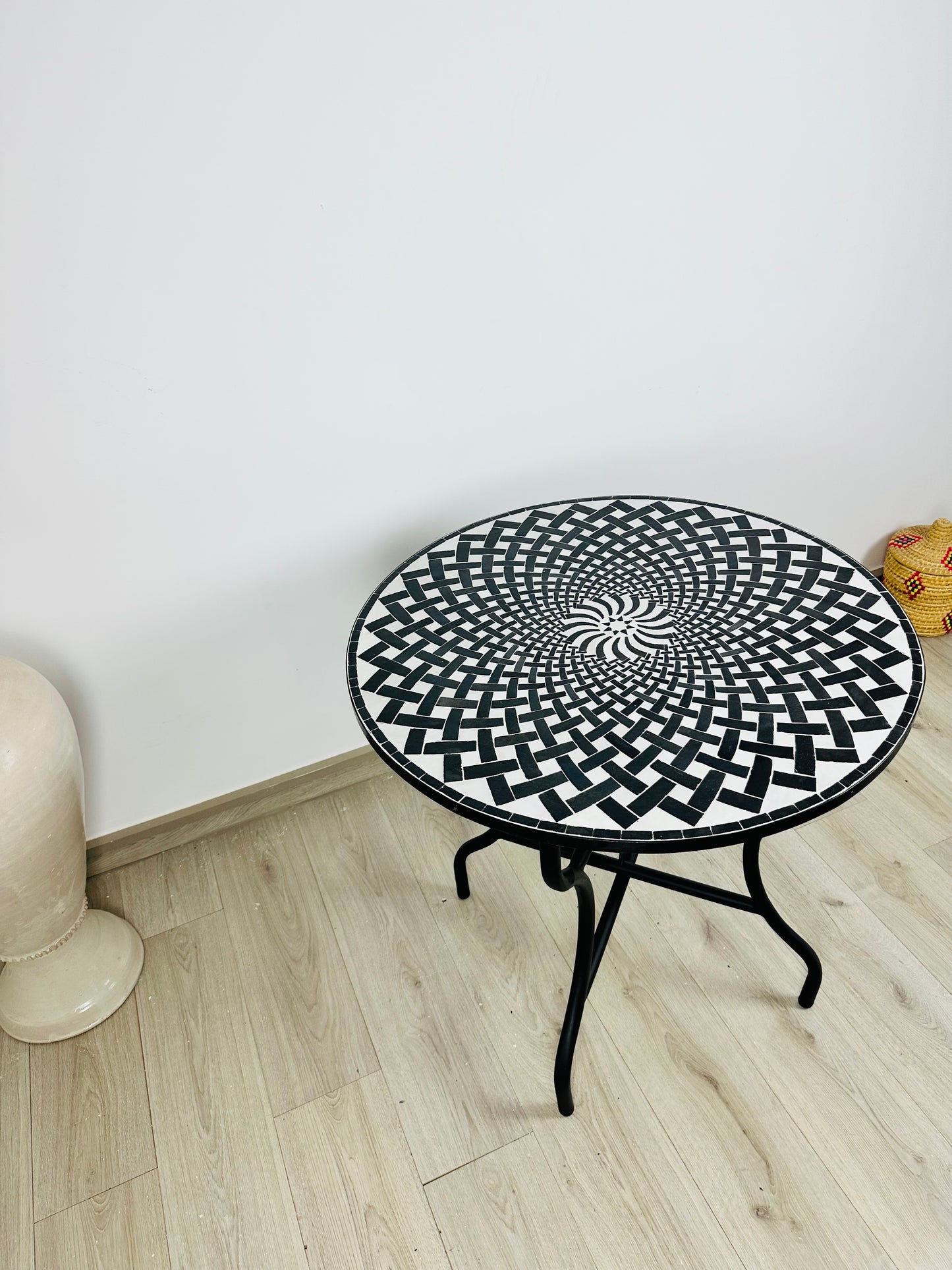 Monochrome Illusion Mosaic Table