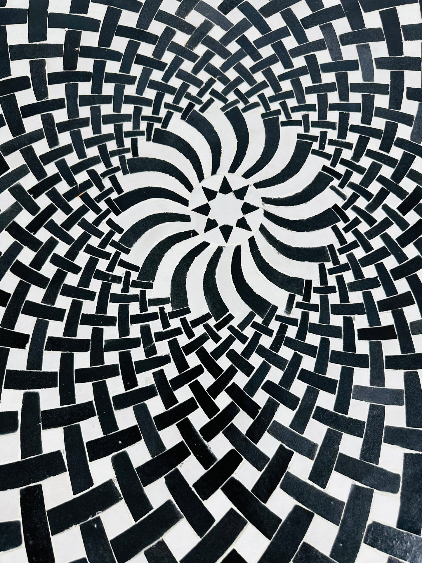 Monochrome Illusion Mosaic Table