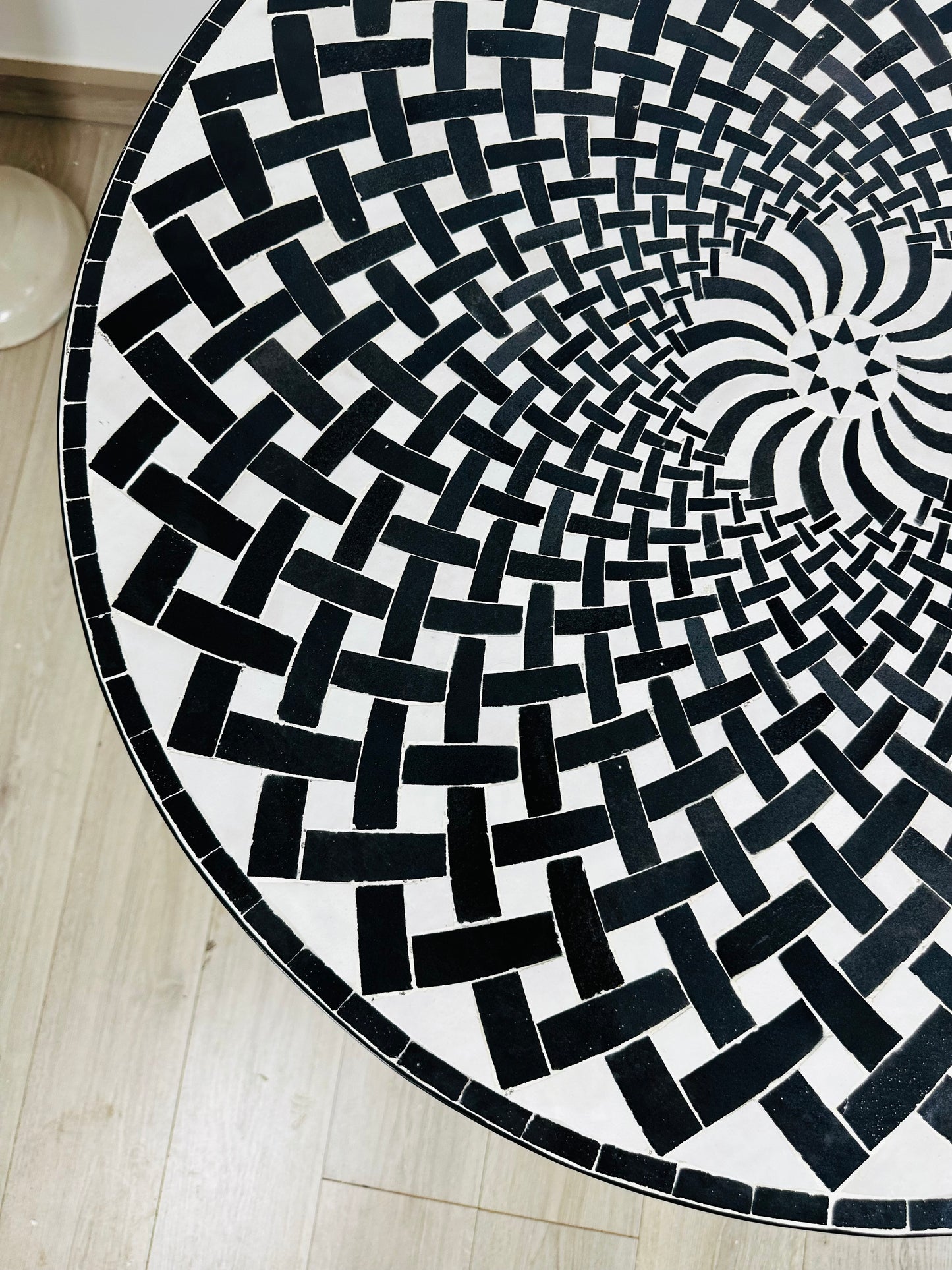Monochrome Illusion Mosaic Table