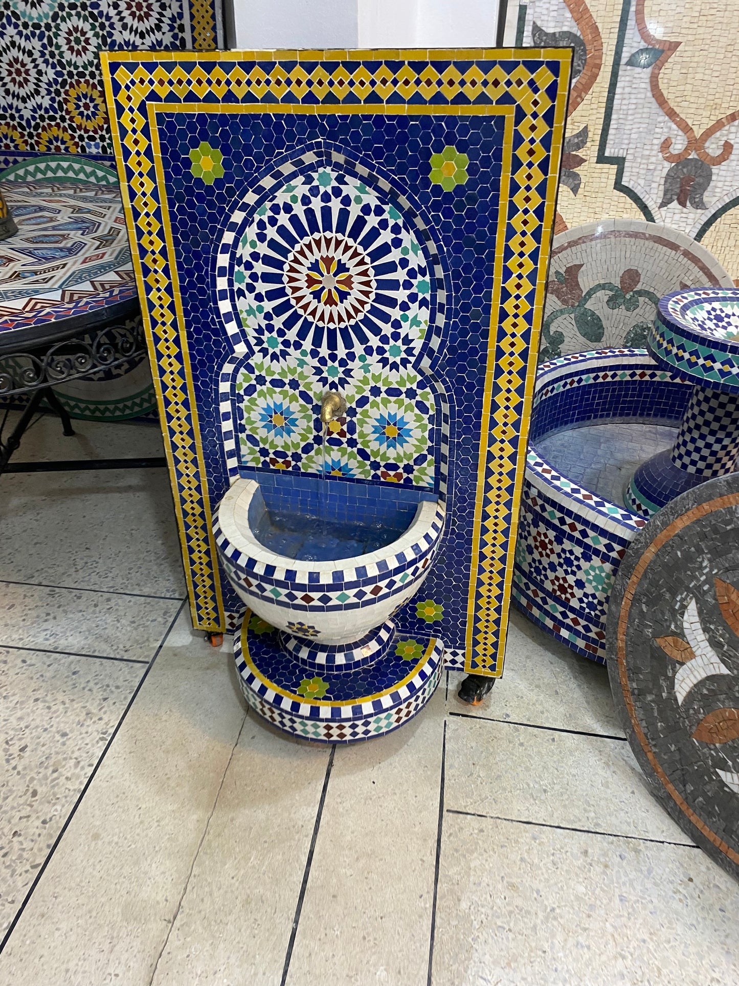 Handcrafted Moroccan Zellige Fountain – A Timeless Masterpiece