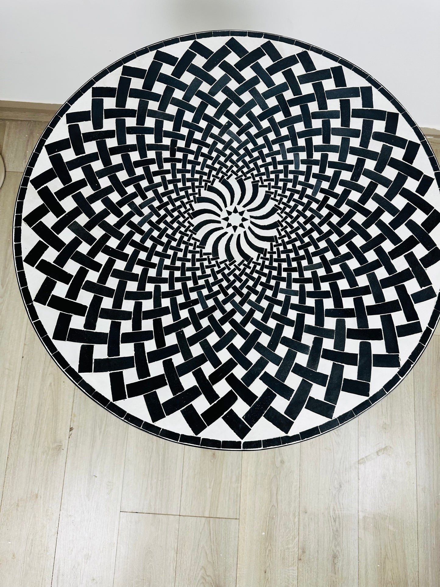 Monochrome Illusion Mosaic Table