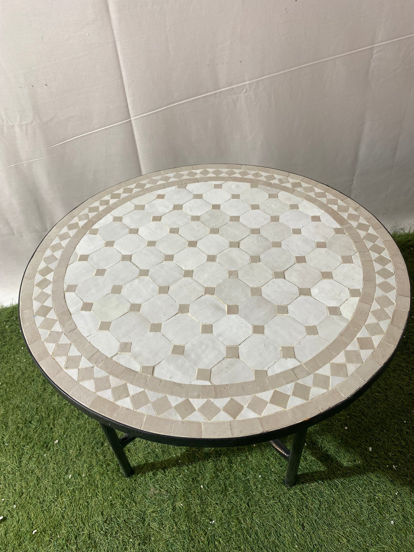 Elegant Neutral-Toned Mosaic Table