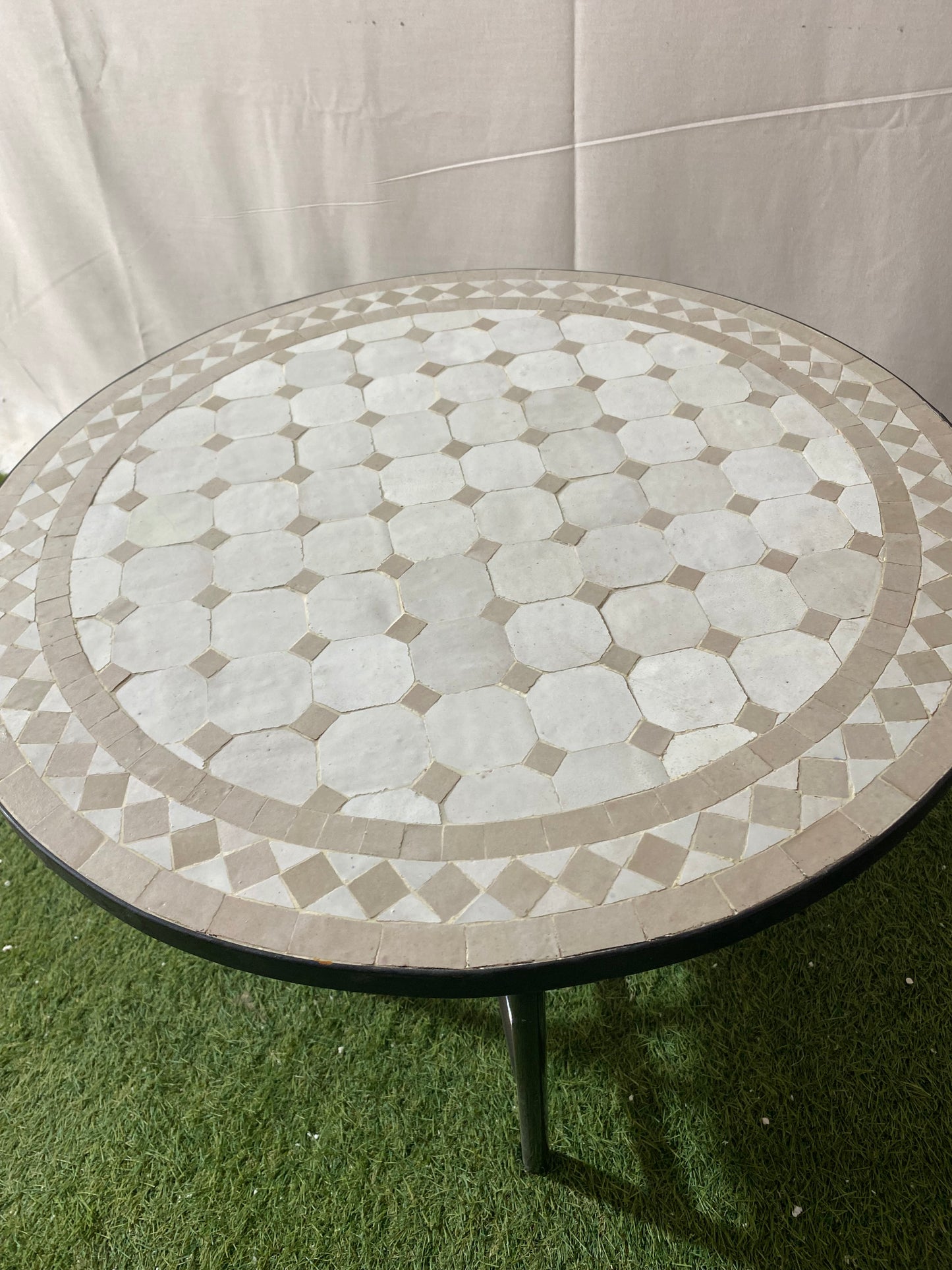 Elegant Neutral-Toned Mosaic Table