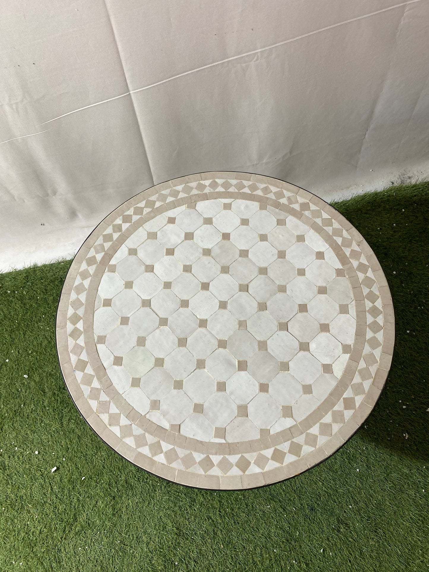 Elegant Neutral-Toned Mosaic Table
