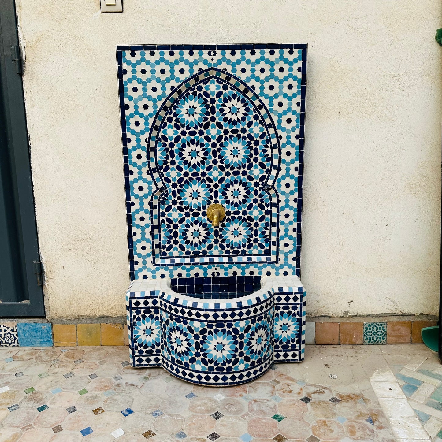 exquisite Moroccan Zellige fountain handcrafted