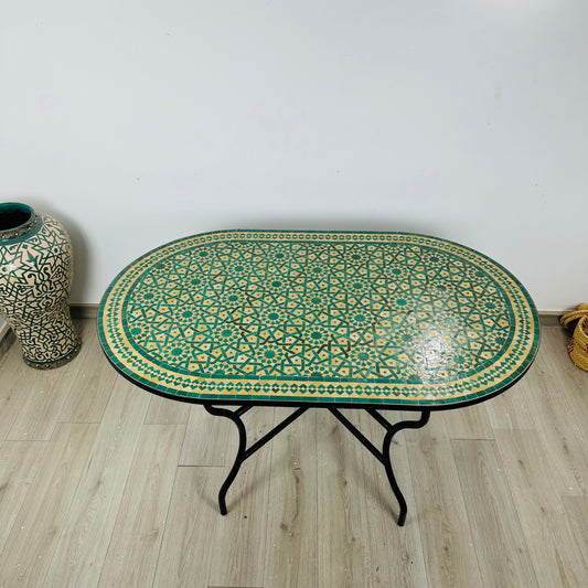 Handmade Moroccan Zellige Mosaic Table – Elegant Geometric Design
