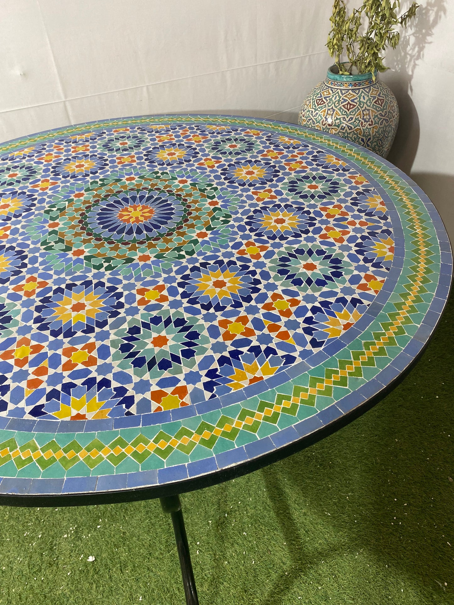 Moroccan Zellige Mosaic Table – Handcrafted Art for Home & Garden