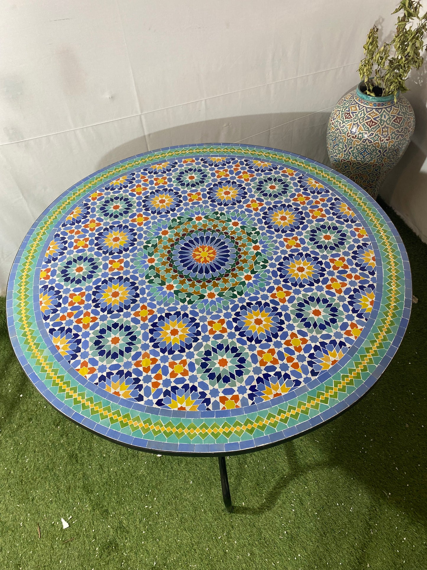 Moroccan Zellige Mosaic Table – Handcrafted Art for Home & Garden
