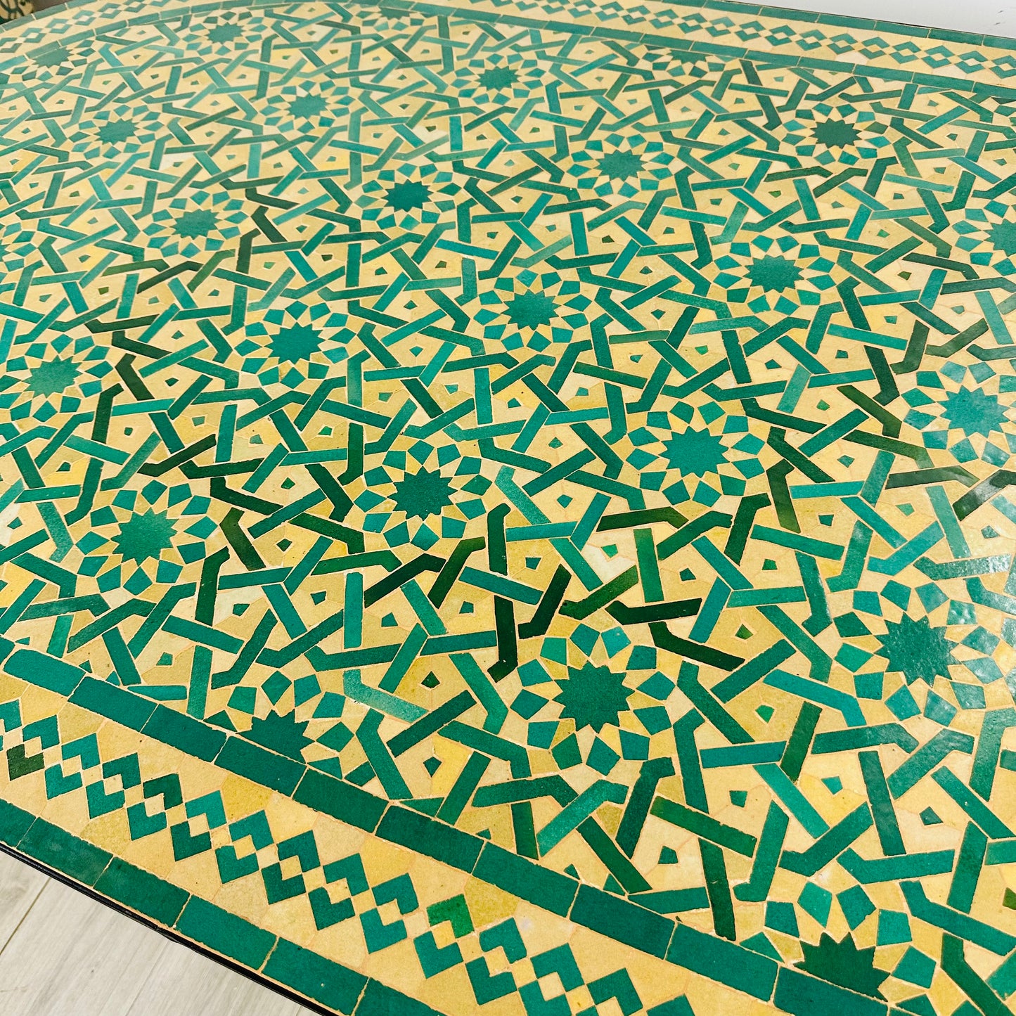 Handmade Moroccan Zellige Mosaic Table – Elegant Geometric Design