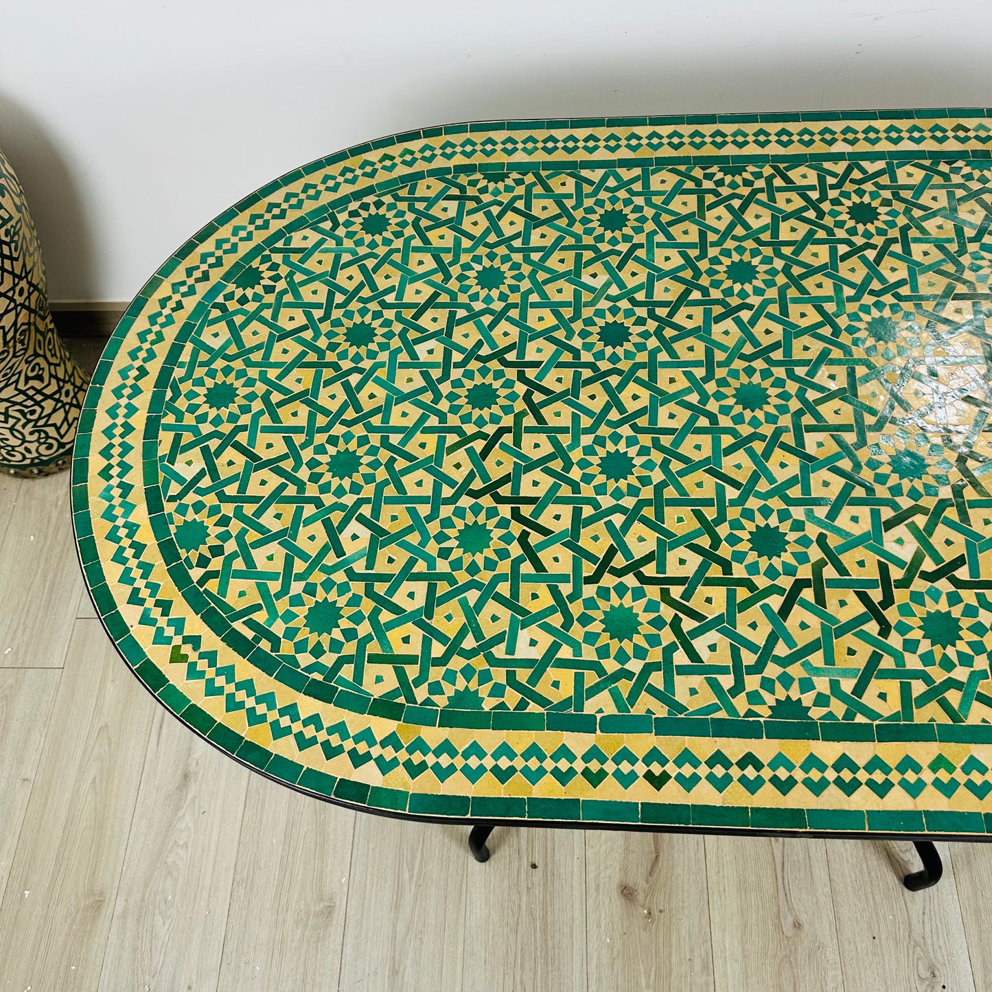 Handmade Moroccan Zellige Mosaic Table – Elegant Geometric Design