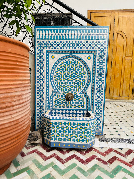 Moroccan Zellige Fountain Sky blue