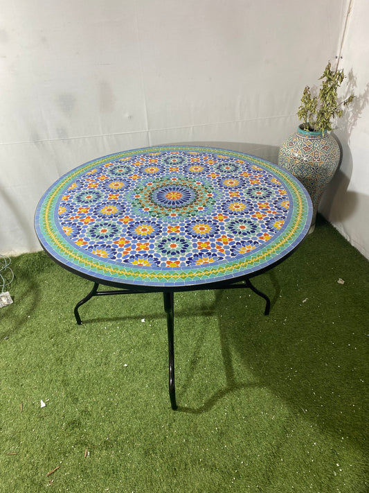 Moroccan Zellige Mosaic Table – Handcrafted Art for Home & Garden