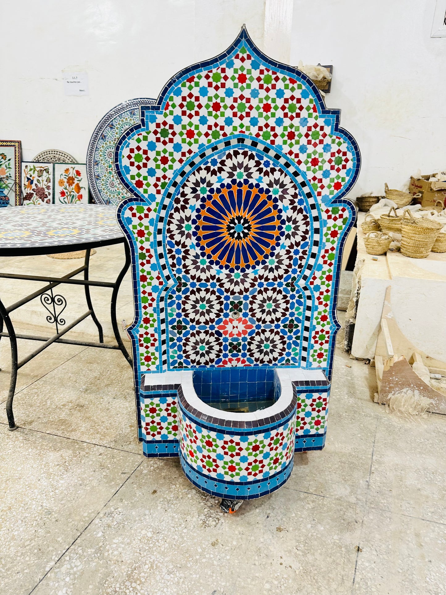 Moroccan Zellige Fountain – A Masterpiece of Handcrafted Elegance