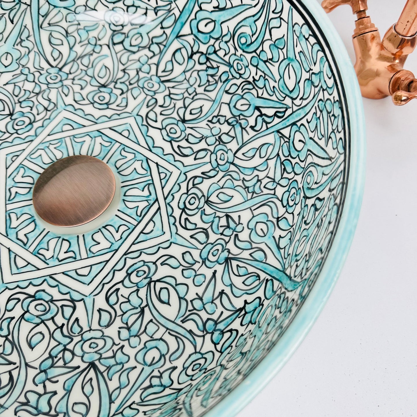 Sapphire Serenity: Handcrafted Ceramic Sink in Sapphire Blue Hue