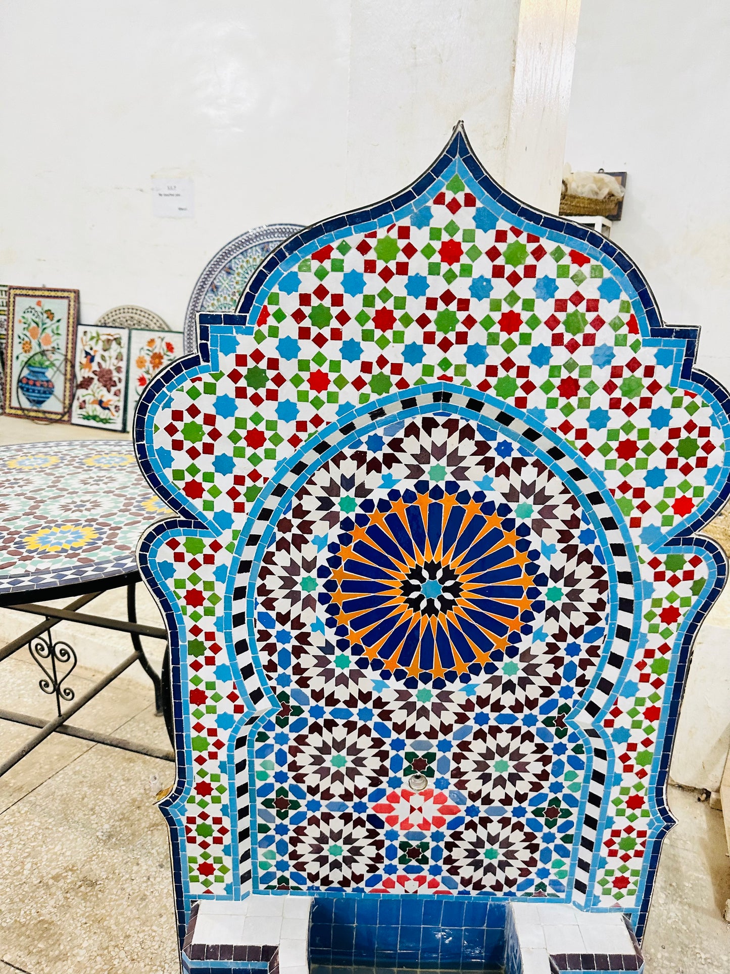 Moroccan Zellige Fountain – A Masterpiece of Handcrafted Elegance