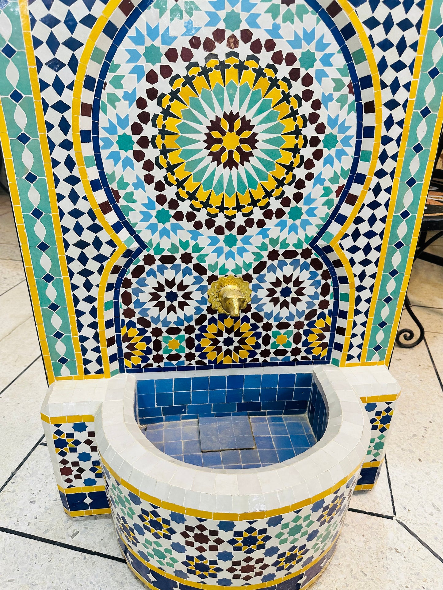 Handcrafted Moroccan Zellige Fountain