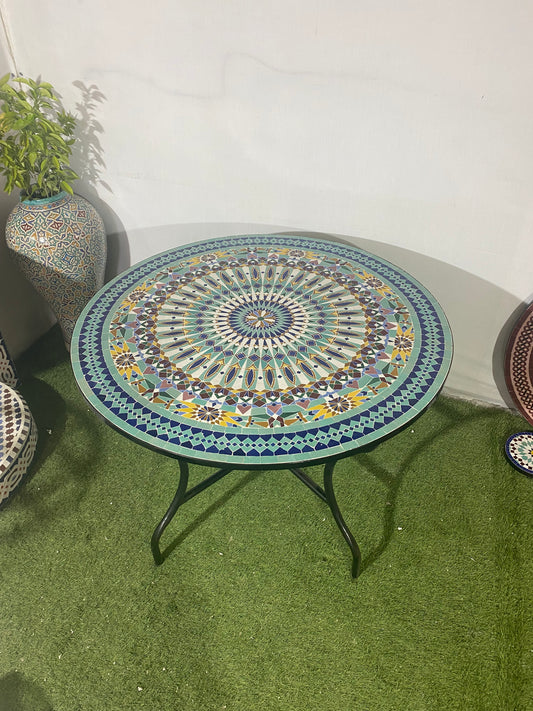 Exquisite Moroccan Mosaic Table – Handcrafted Masterpiece