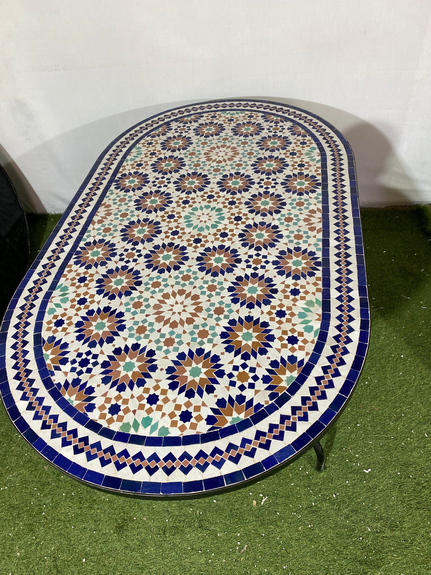 Handmade Moroccan Zellige Mosaic Table – Traditional Multicolor Elegance