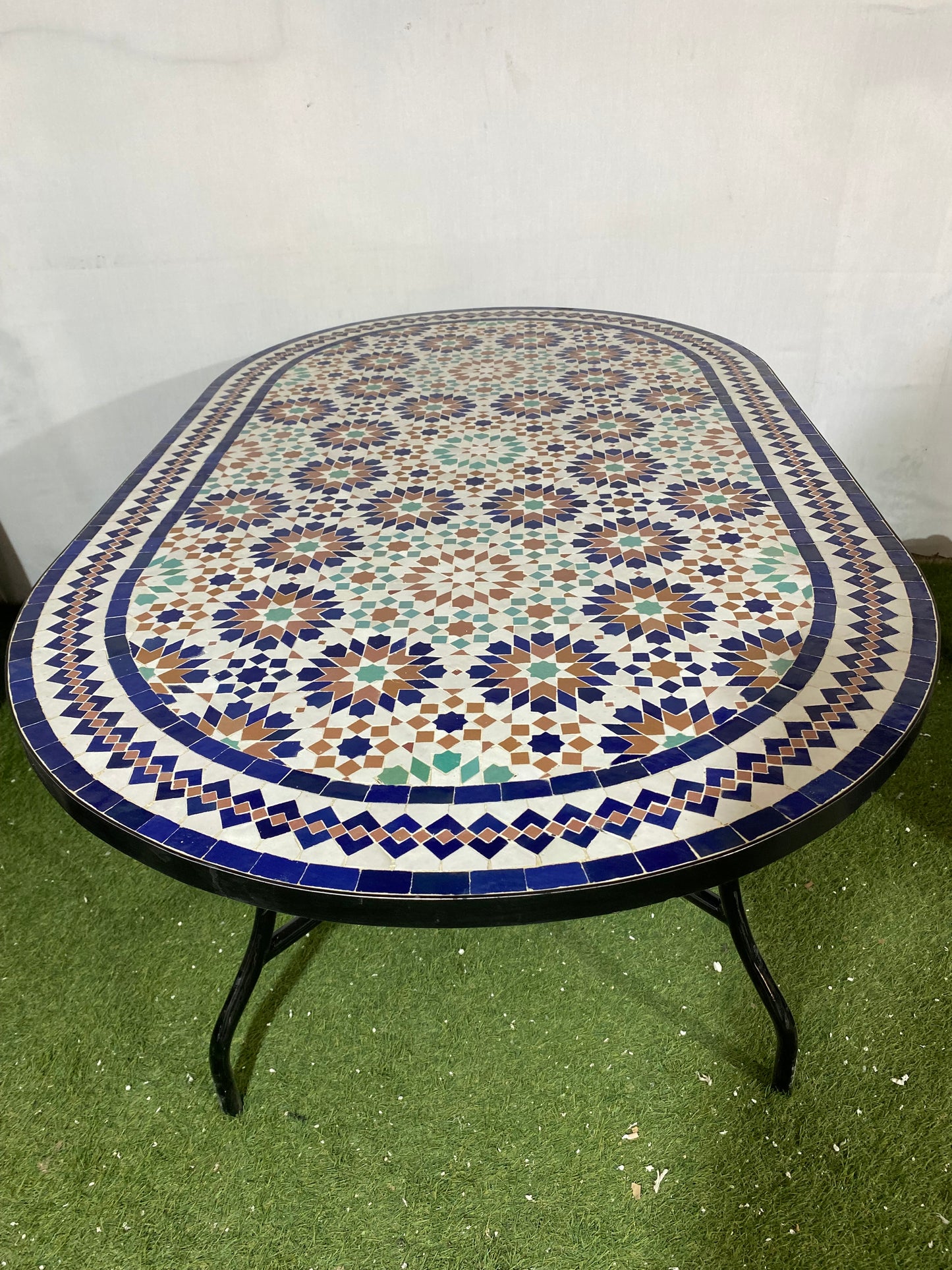 Handmade Moroccan Zellige Mosaic Table – Traditional Multicolor Elegance