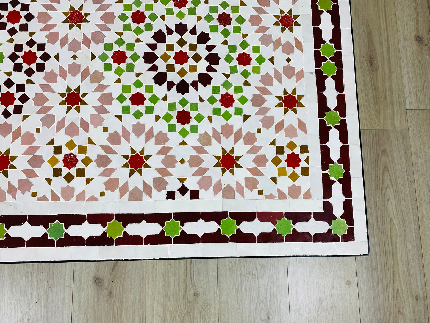 Handmade Moroccan Zellige Mosaic Table – Warm & Earthy Elegance