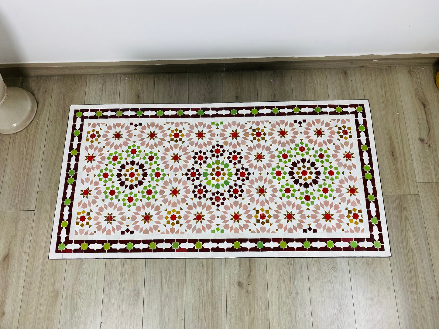 Handmade Moroccan Zellige Mosaic Table – Warm & Earthy Elegance