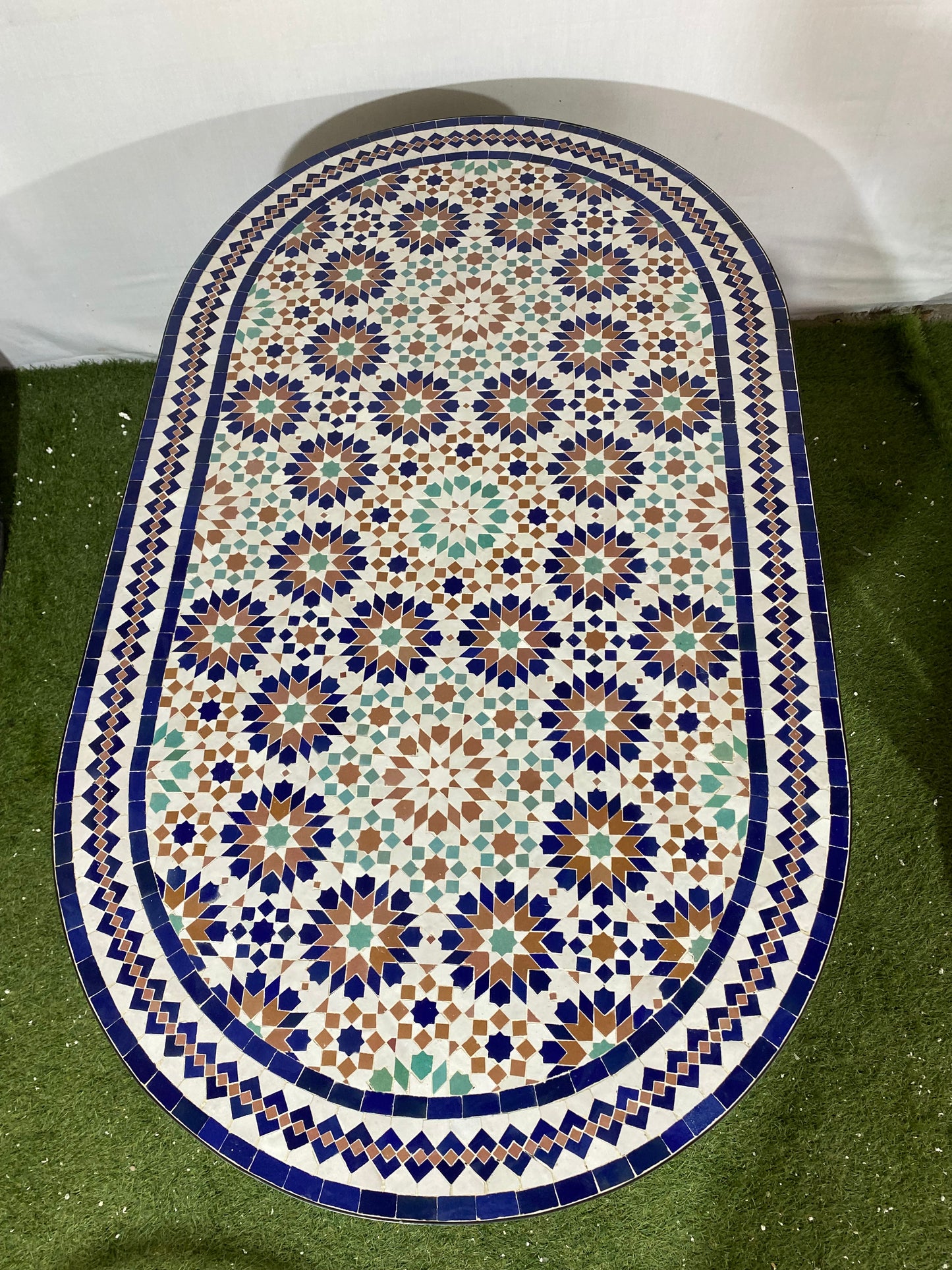 Handmade Moroccan Zellige Mosaic Table – Traditional Multicolor Elegance