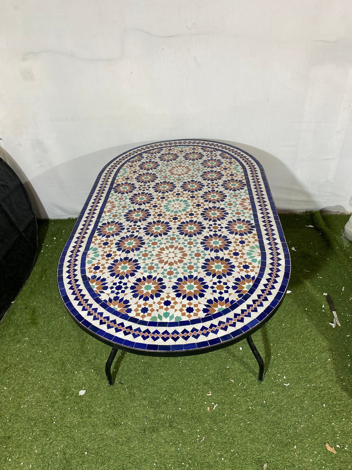 Handmade Moroccan Zellige Mosaic Table – Traditional Multicolor Elegance