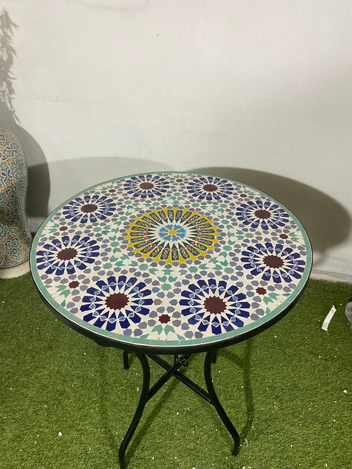 Traditional Moroccan Zellige Mosaic Table