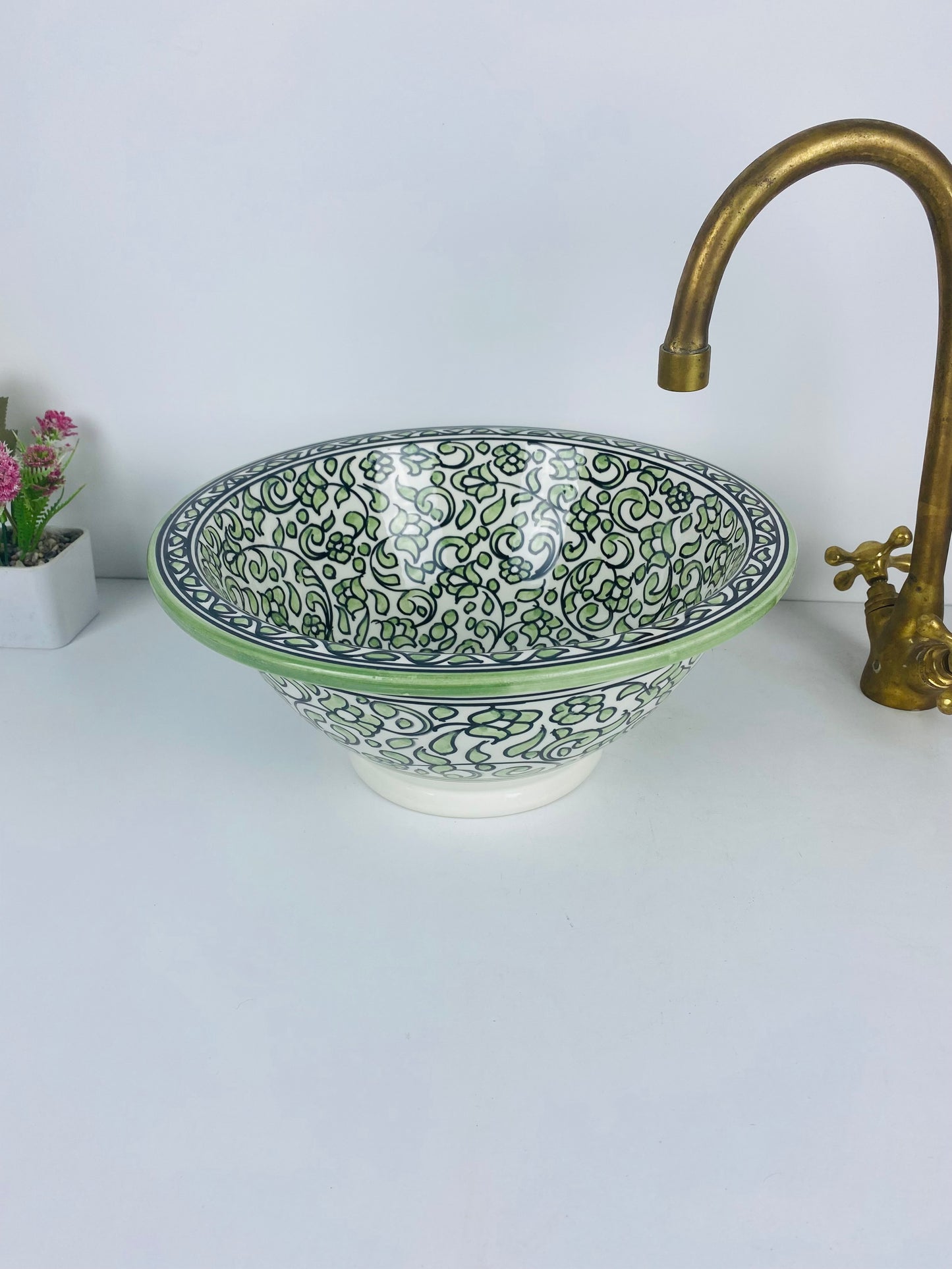 Emerald Vine Artisan Wash Basin