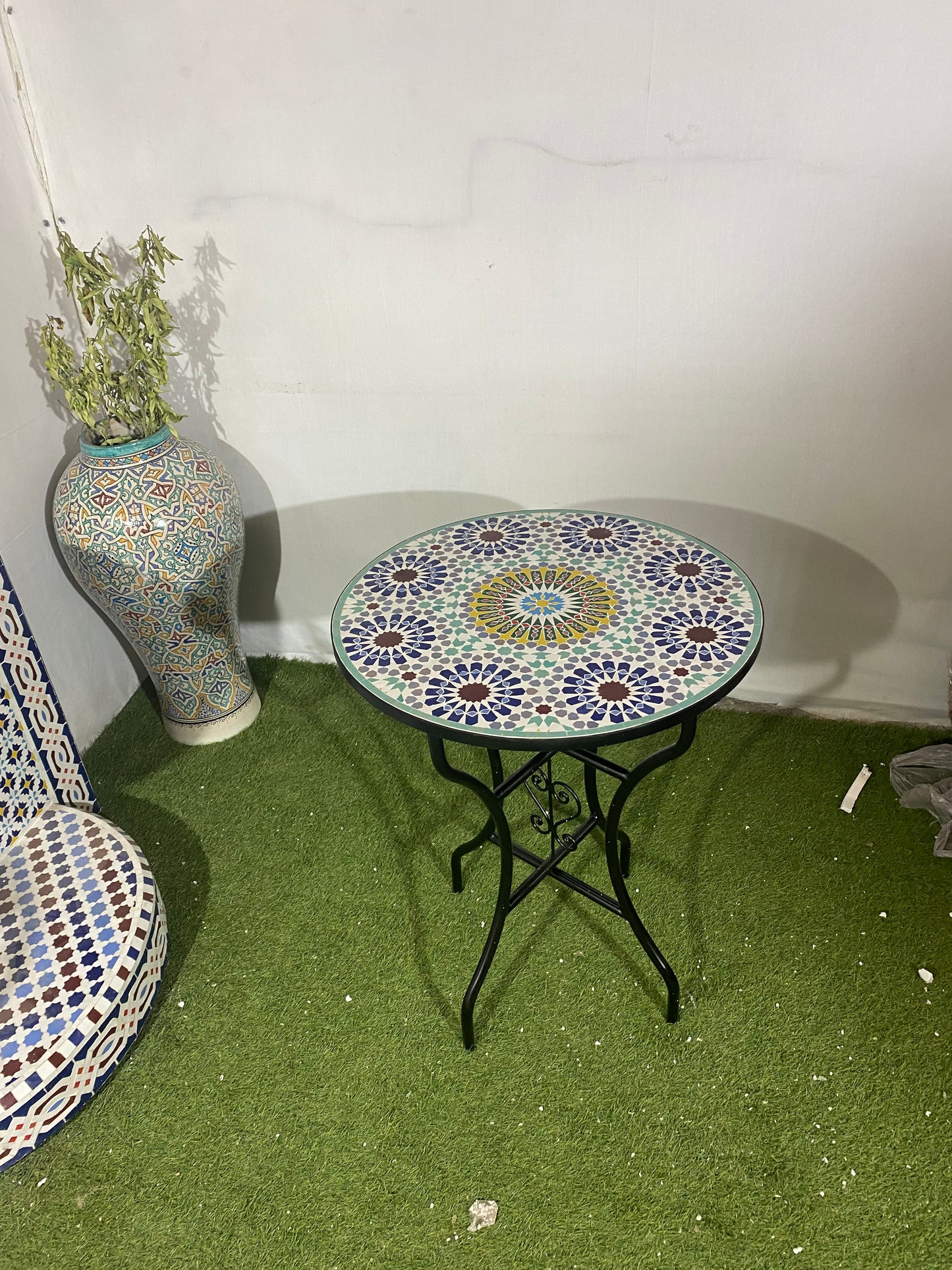 Traditional Moroccan Zellige Mosaic Table