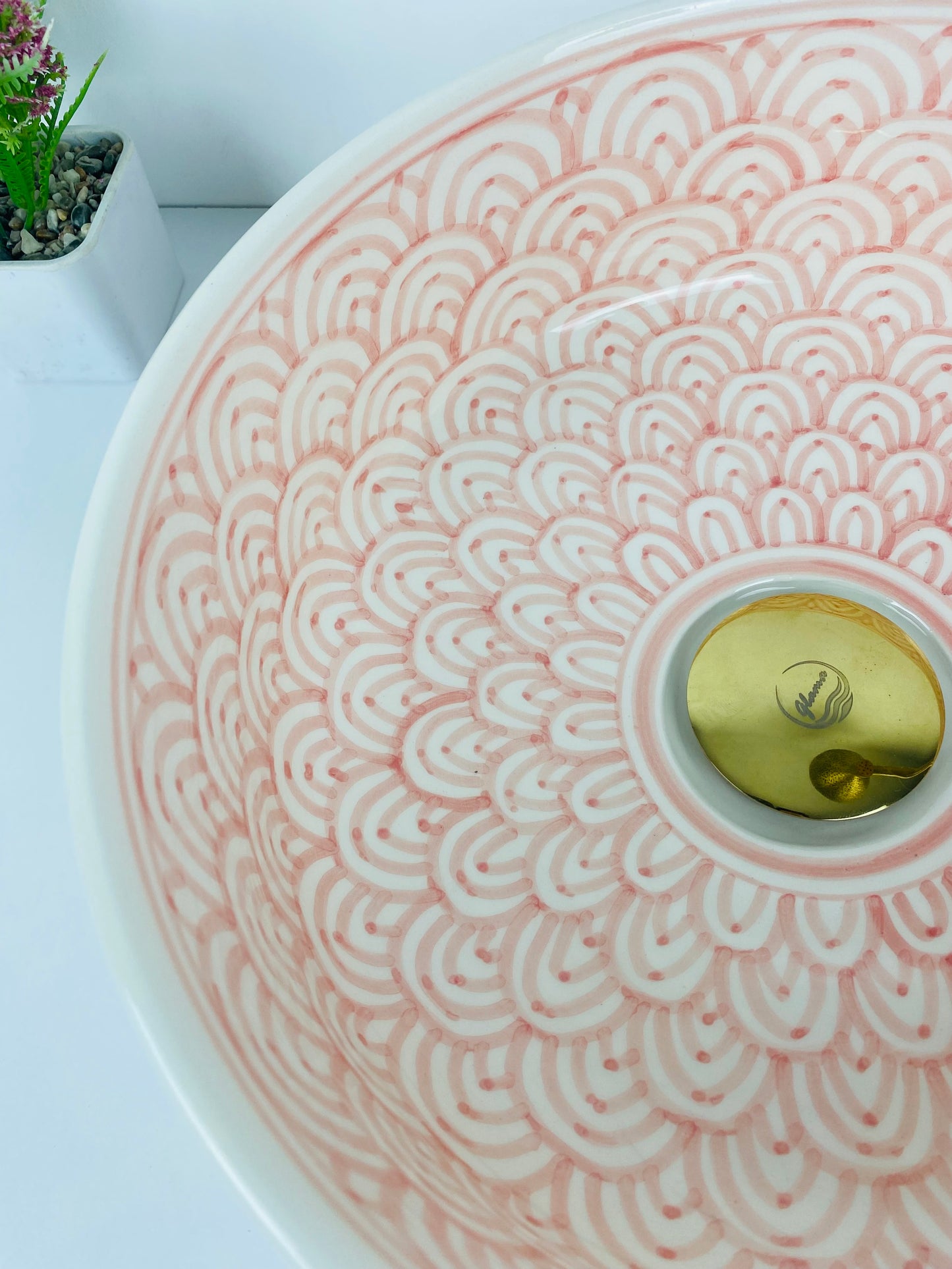 Blush Waves Handmade Ceramic Sink