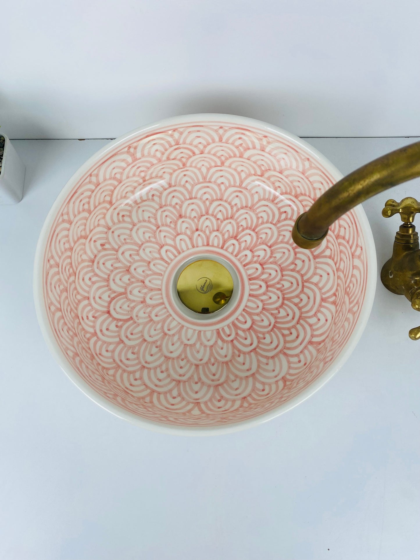 Blush Waves Handmade Ceramic Sink