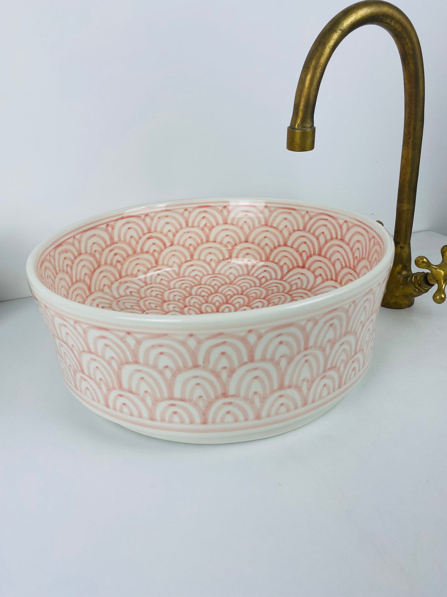 Blush Waves Handmade Ceramic Sink