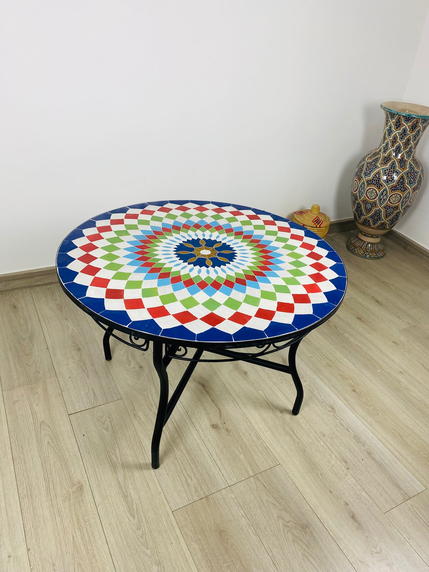 Rainbow Radiance Mosaic Table