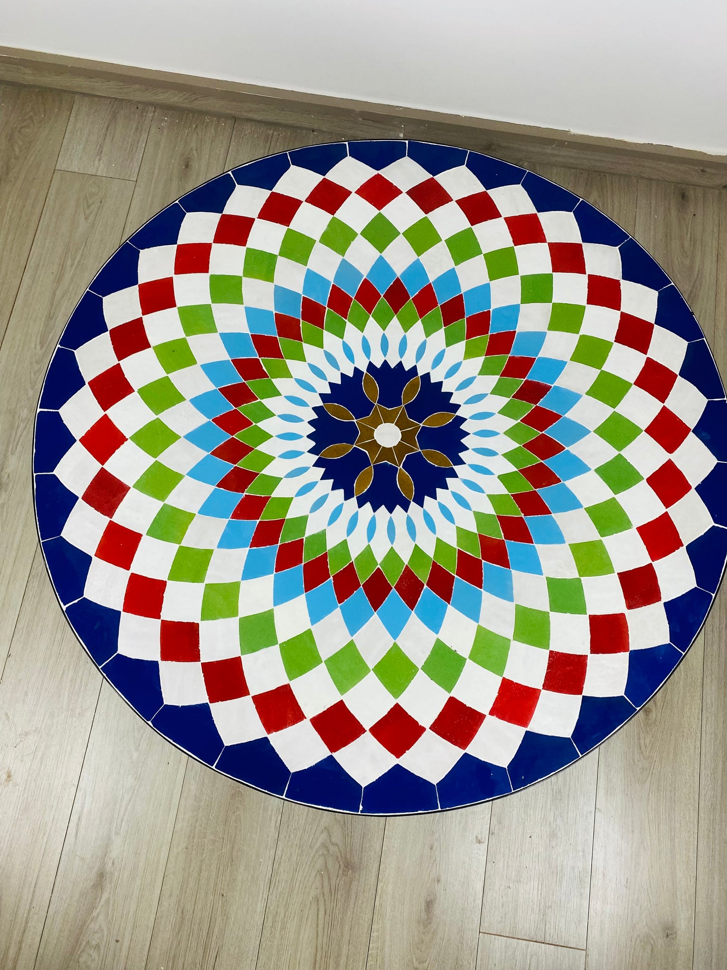 Rainbow Radiance Mosaic Table